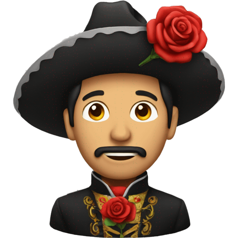 mariachi man with rose in his mouth emoji