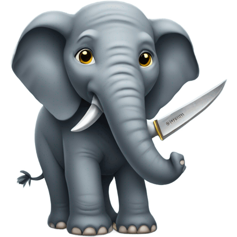 Elephant with a knife emoji