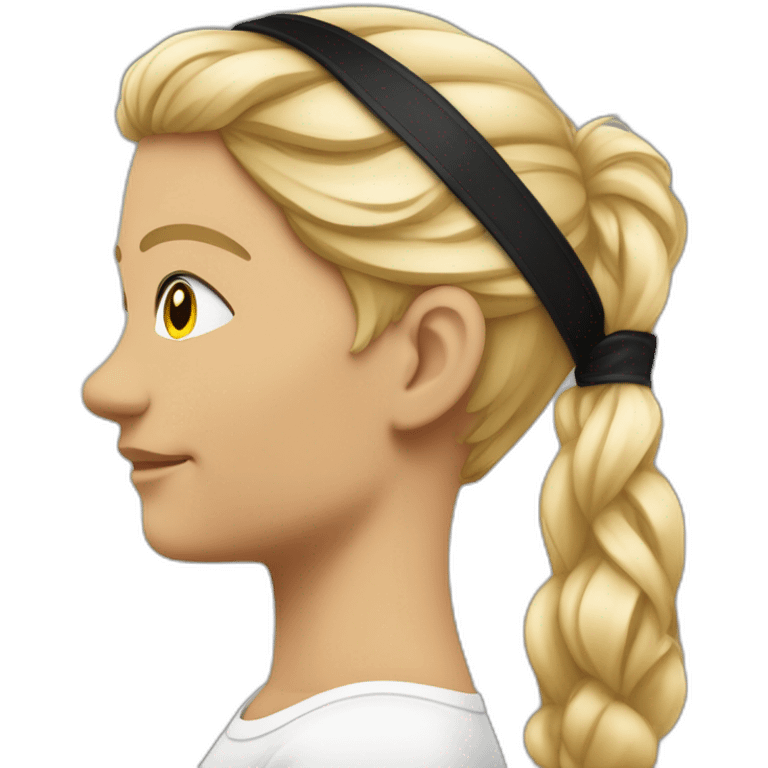 Drapeau profil gauche d’une tête noire dite tête de Maure, coiffée d’un bandeau blanc. emoji