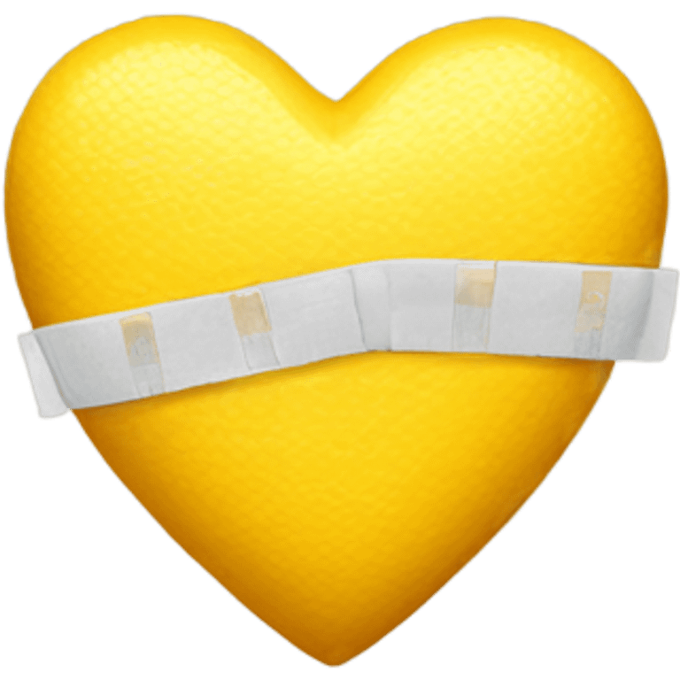 Yellow heart with Band-Aid emoji