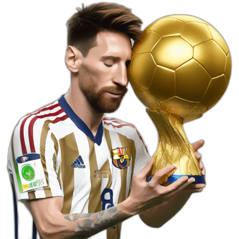 Messi kissing the golden ball emoji