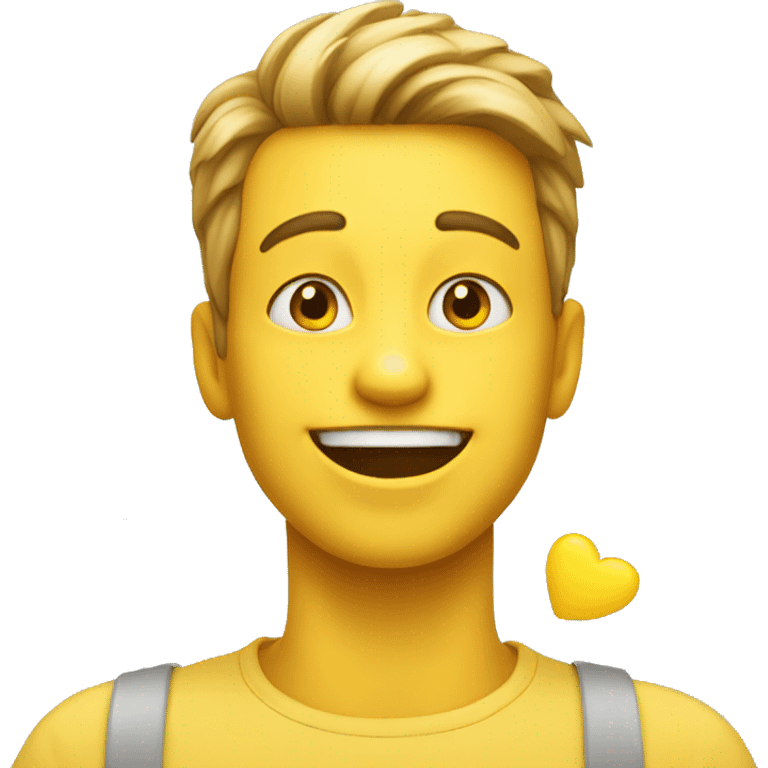 Happy face with yellow hearts  emoji