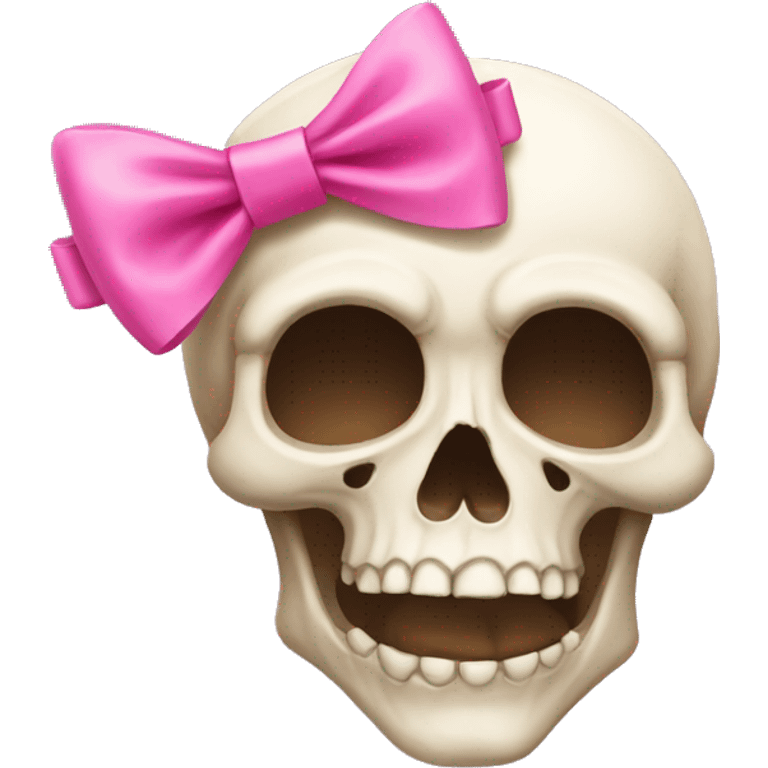 Skull with a pink bow emoji