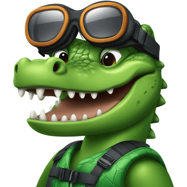 croco with ski glasses  emoji