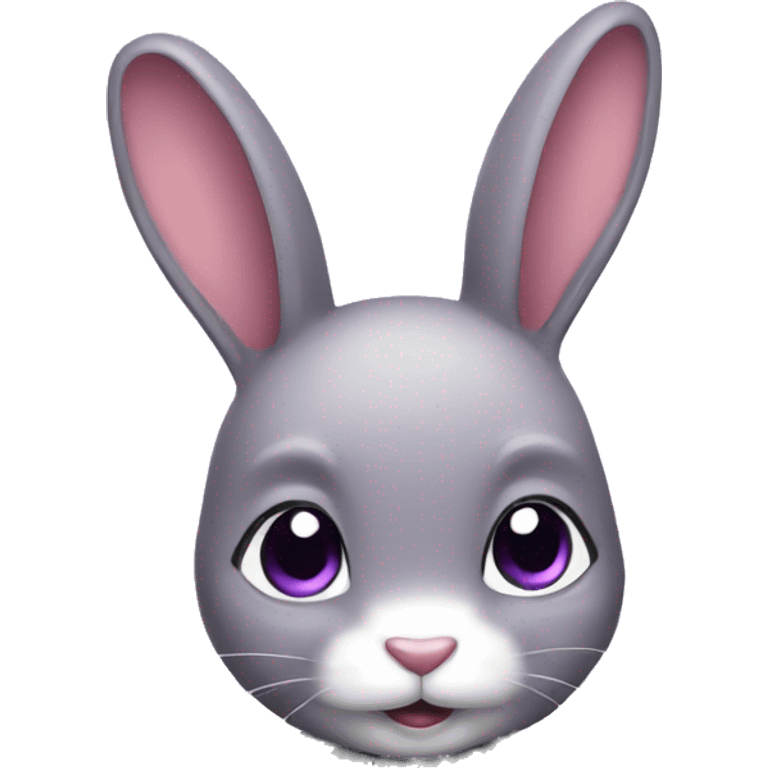 a rabbit that has a very small body, purple human like front hair emoji