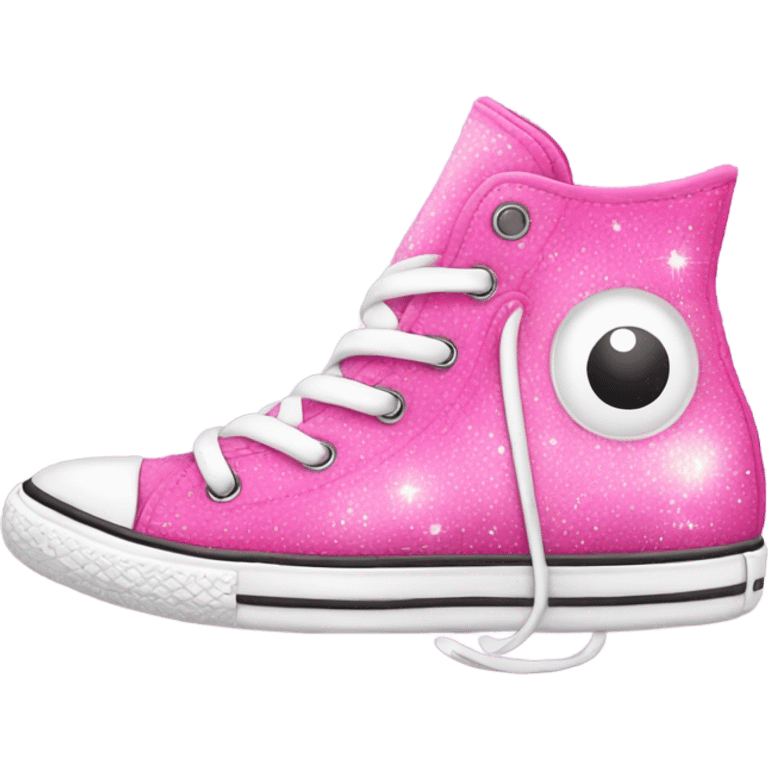 Cute pink converse hightop with sparklesss emoji