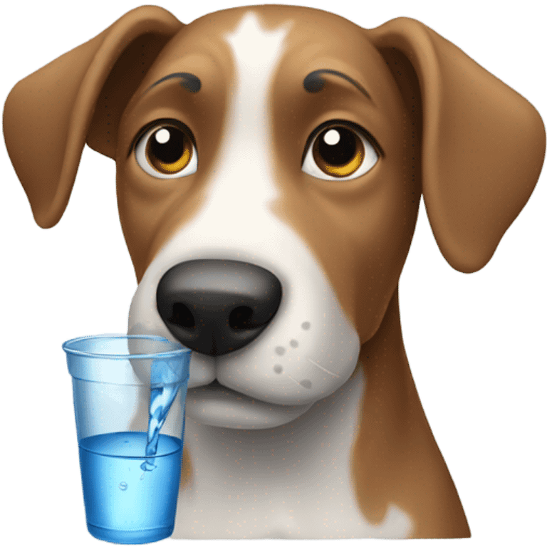 Dog drinking water emoji