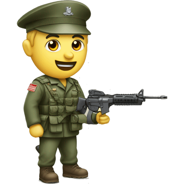 Homme faisant un salut militaire avec une  emoji