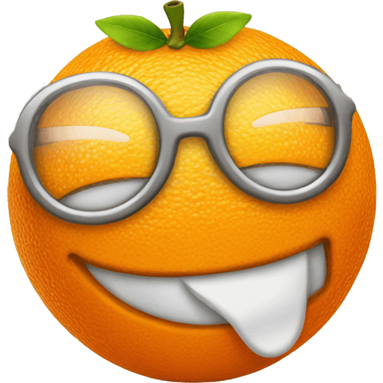 Orange with glass emoji