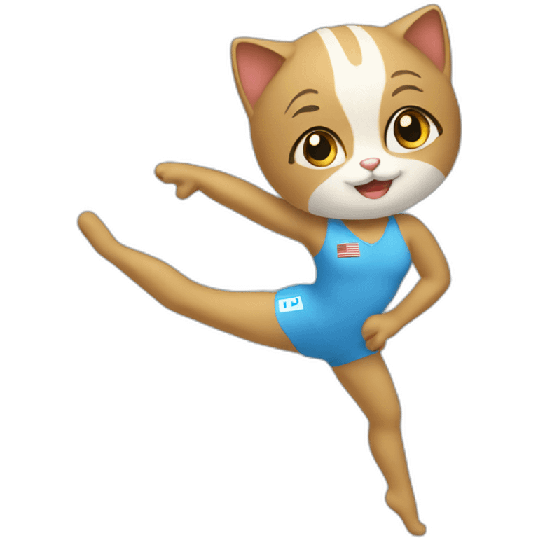 un chat gymnaste emoji