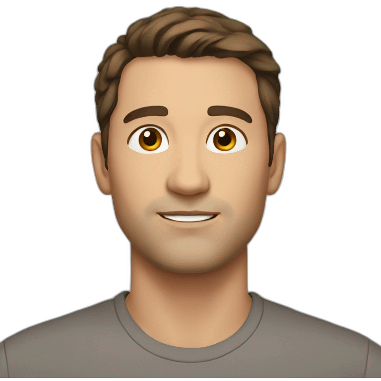 Man, 38, brown hair, brown eyes, short hair emoji