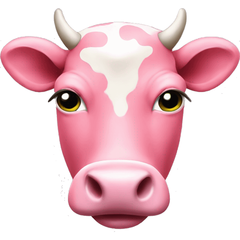 Pink strawberry cow emoji