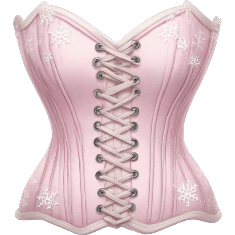 Pastel pink corset with snowflake design emoji