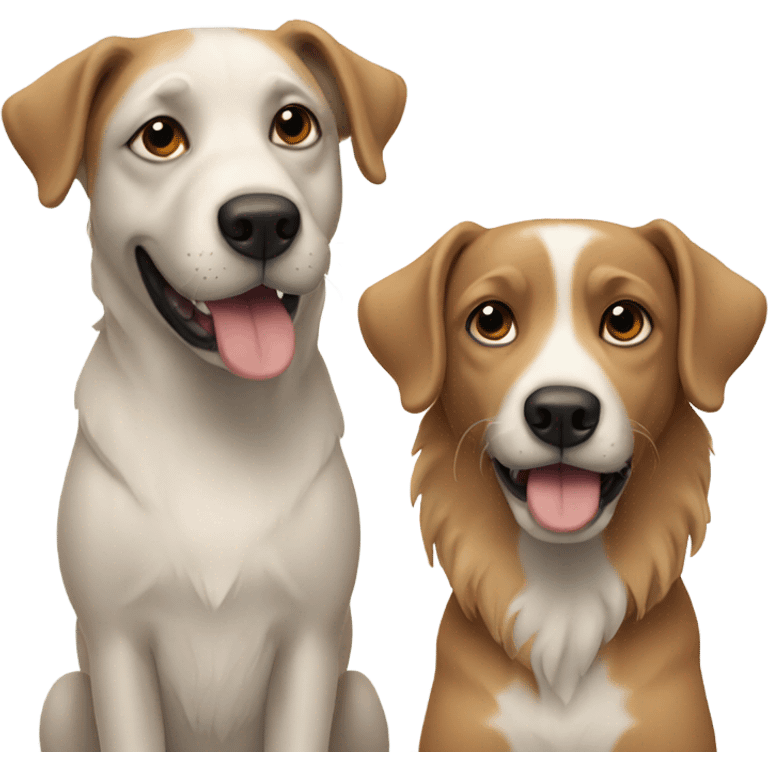 Two dogs together  emoji