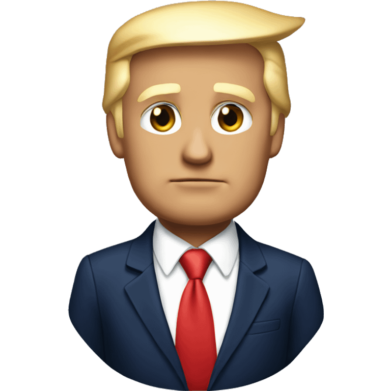 Donald Trump wearing navy suit and red tie  emoji