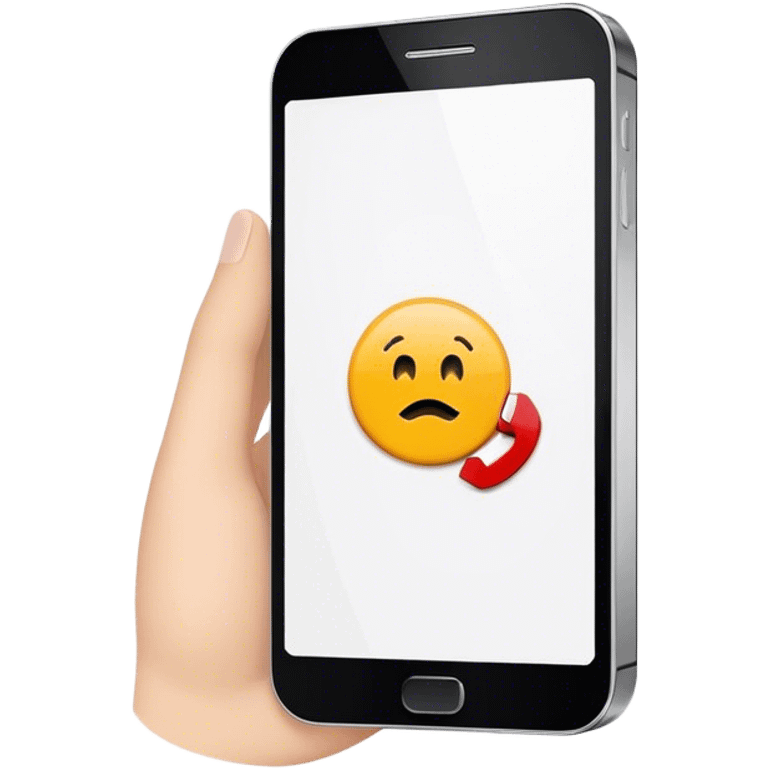 a mobile phone holding up a ‘do not disturb’ sign emoji