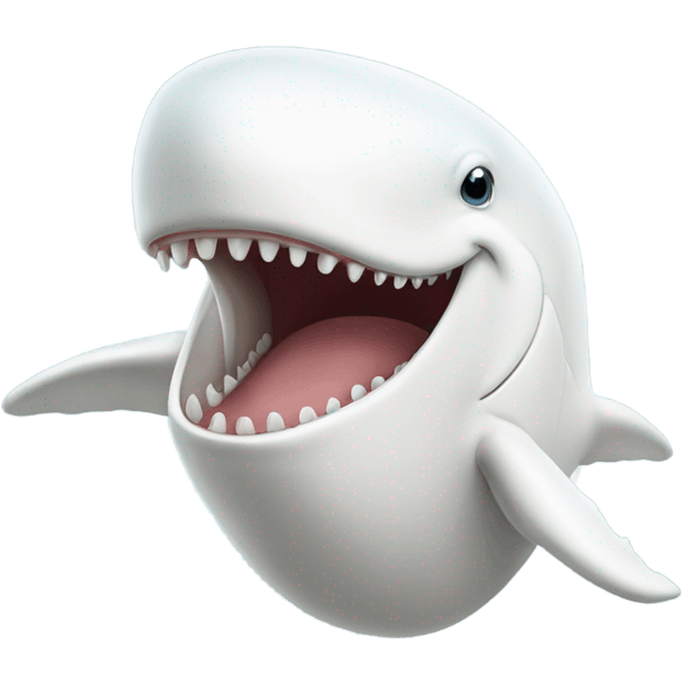 white whale , open mouth emoji