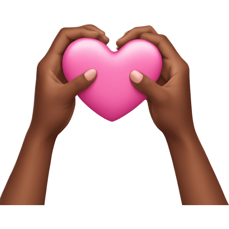 Pink Heart in hands emoji