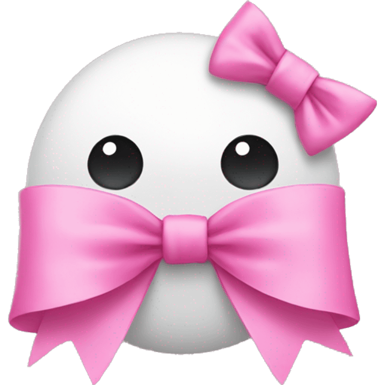 proud emoji with a little pink bow on it emoji