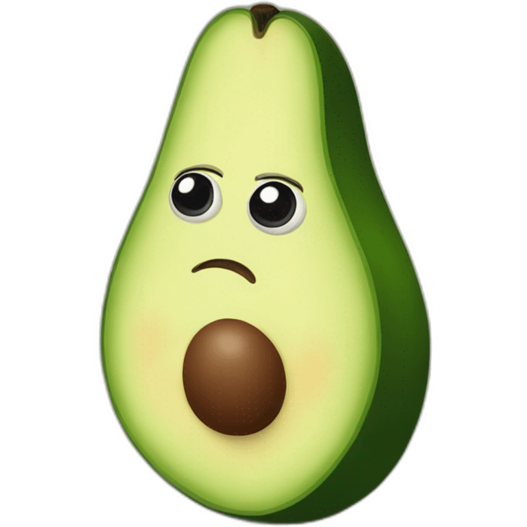 avocado with big sad face emoji