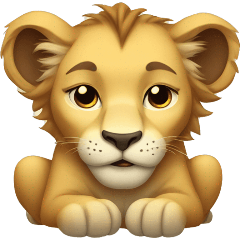 sleepy lion cub emoji