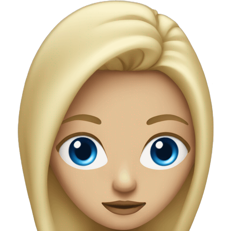 Blonde woman with blue dagger eyes emoji