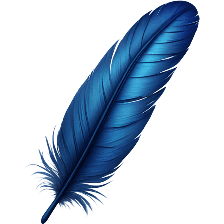 Realistic navi blue feather emoji