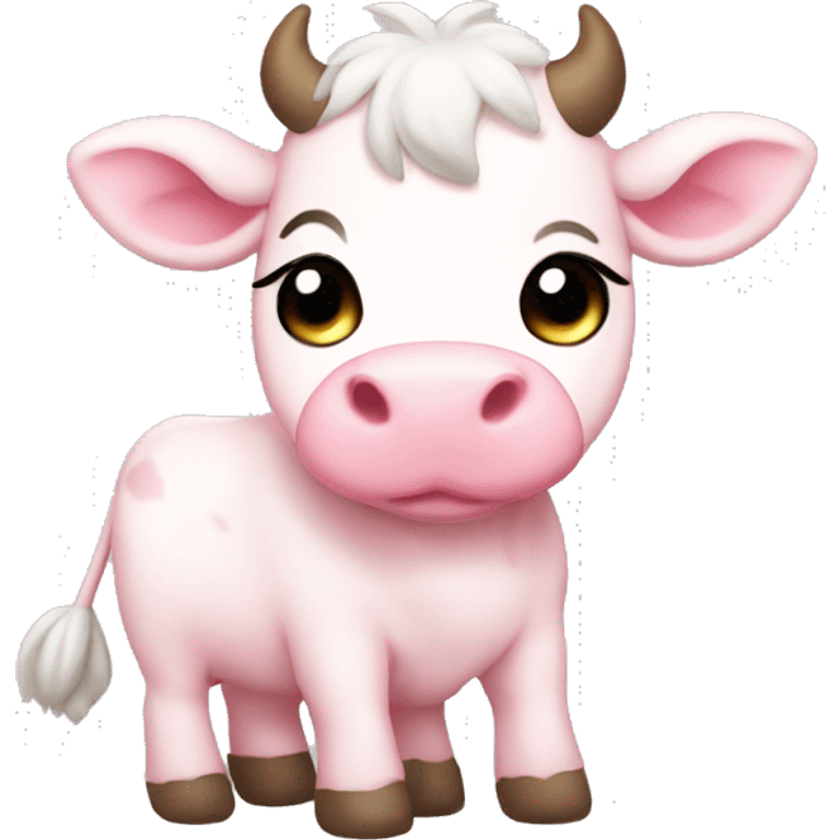 light pink cow chibi cute emoji