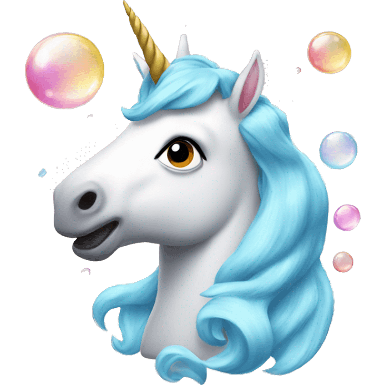 Unicorn with bubbles emoji