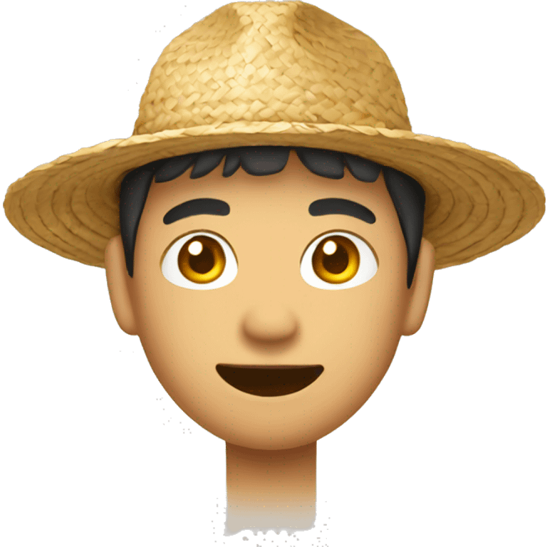 Asian with straw hat emoji