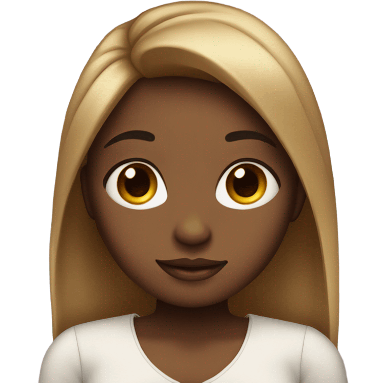 cute black girl with cute long straight hair and a bow emoji
 emoji