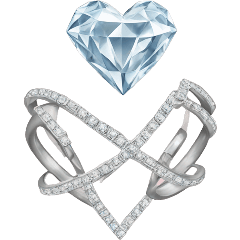 Heart holding diamond rings emoji