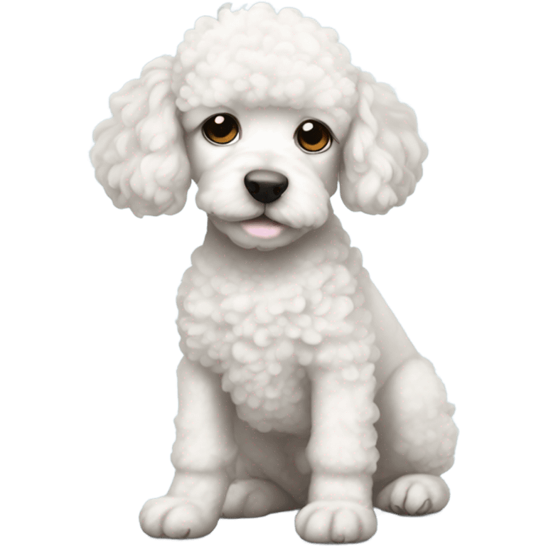 a sleepy white poodle puppy emoji