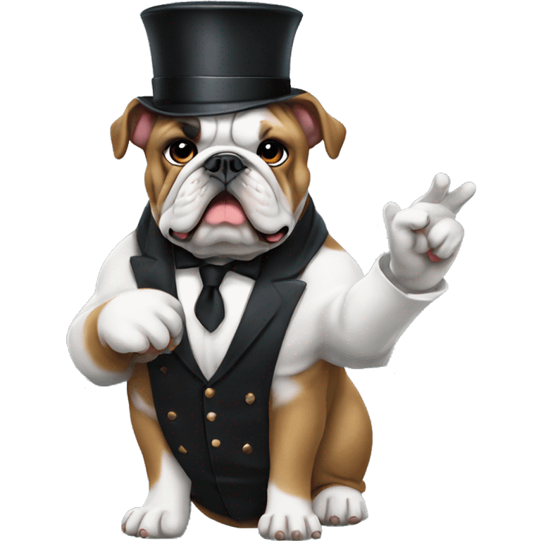 english bulldog conductor music emoji