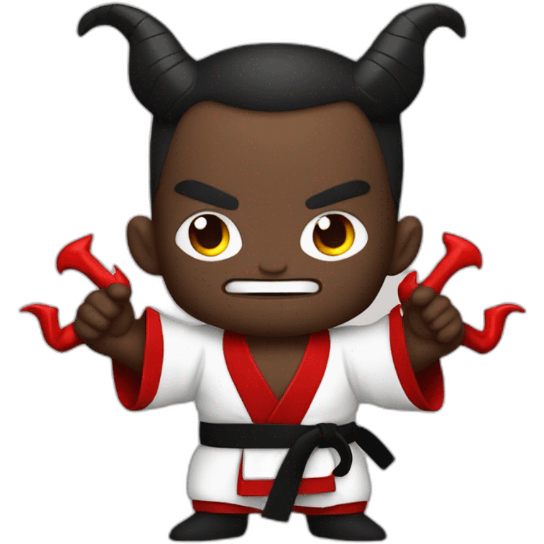 Satan Devil Demon wearing Jiu-Jitsu gi emoji