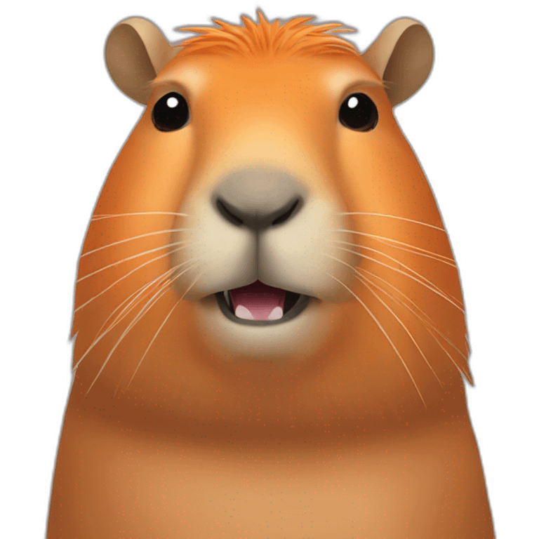 capybara with an orange on its head emoji