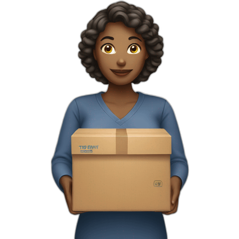 Women holding delivery box emoji