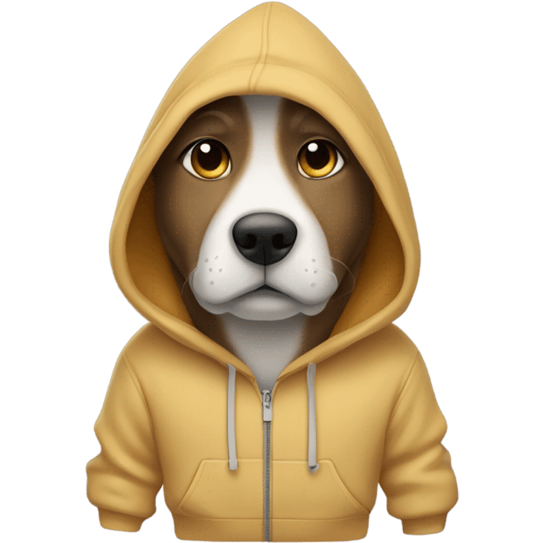 Dog wearing a hoodie emoji