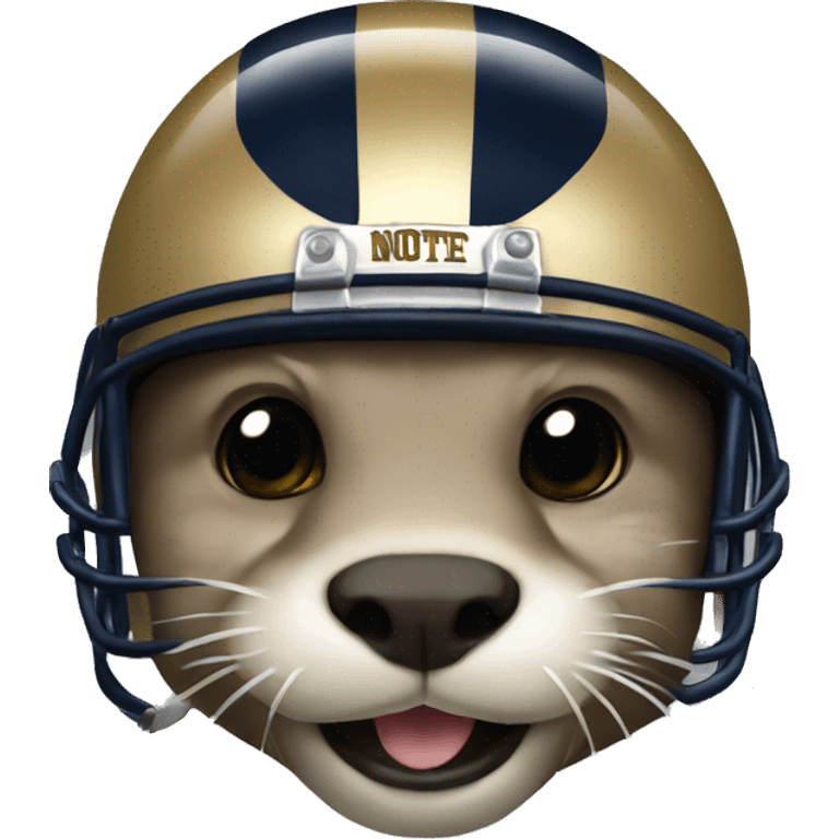 Otter wearing Notre dame helmet emoji