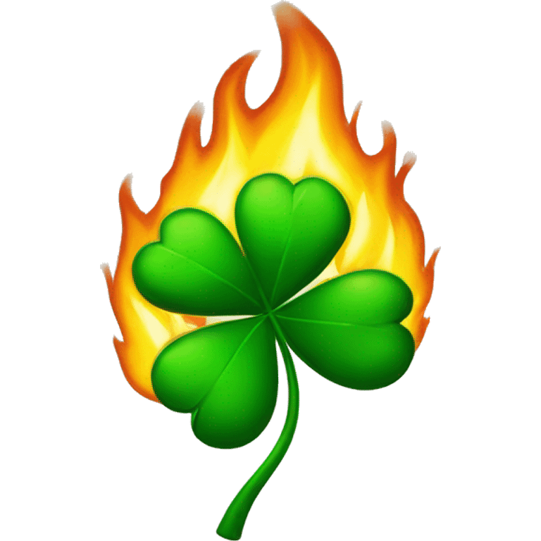 four leaf clover on fire emoji