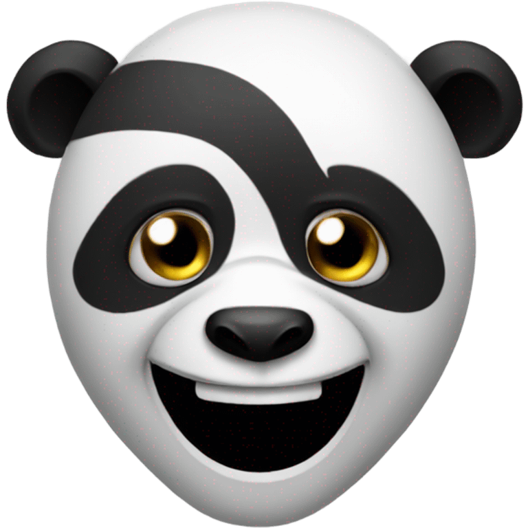 panda with a troll face meme mask emoji