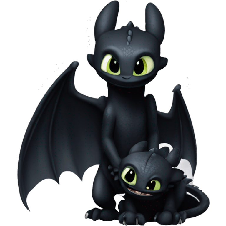 Toothless hug white toothless emoji