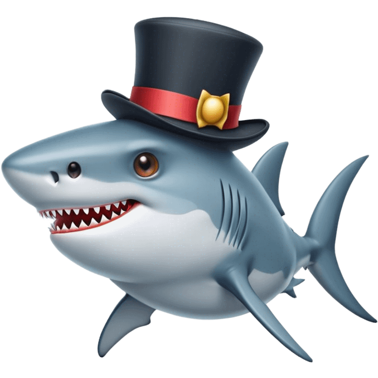 shark with tophat emoji