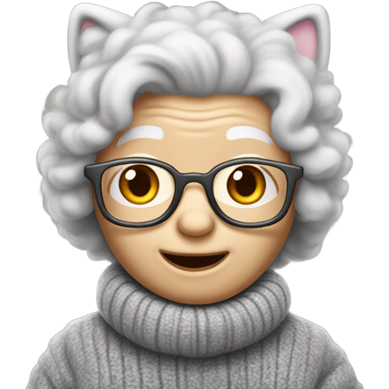 Hello kitty old man  emoji