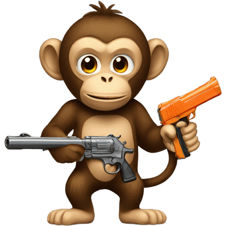 Monkey with toy gun  emoji