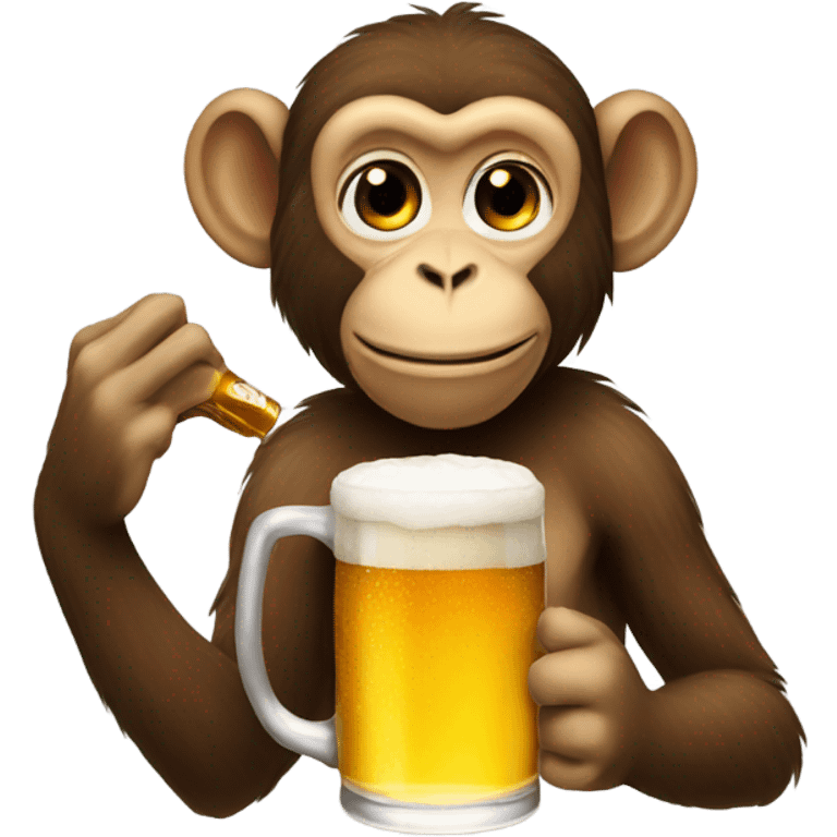 Monkey drinking a beer emoji