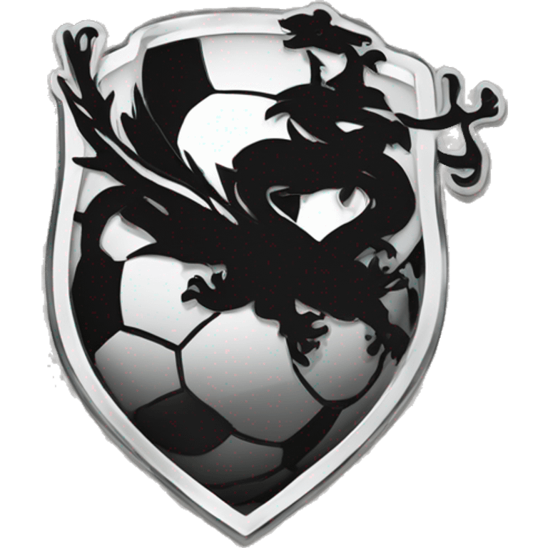 blason de football "Yakuza" avec un dragon noir emoji