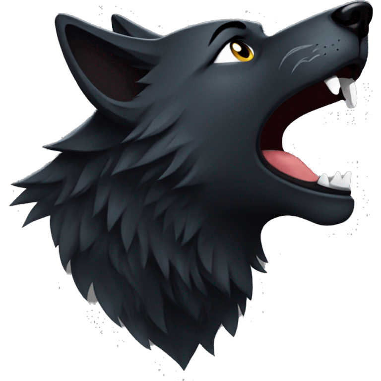 Black wolf howling  emoji