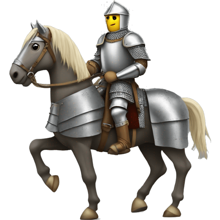 an medieval  knight on  a horse,full armored emoji