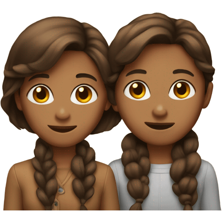 Two brown haired bestfriends emoji